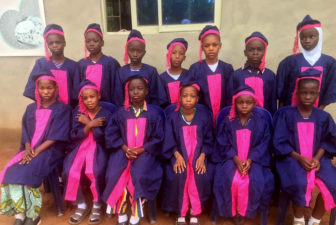 Students in Graduation gown 1